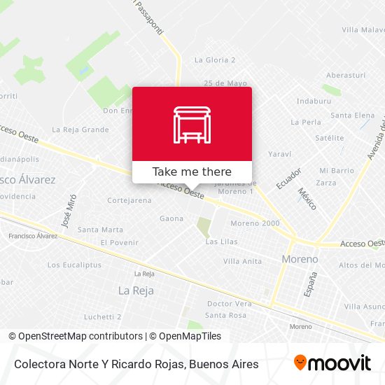 Mapa de Colectora Norte Y Ricardo Rojas