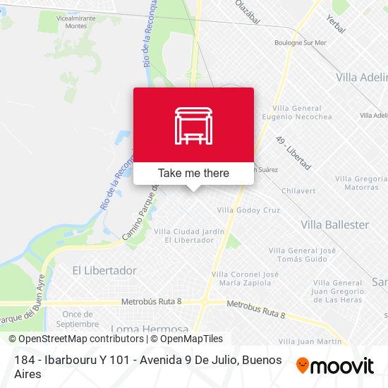 184 - Ibarbouru Y 101 - Avenida 9 De Julio map