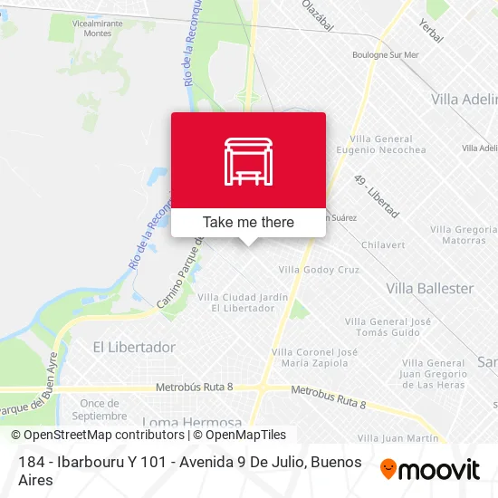 184 - Ibarbouru Y 101 - Avenida 9 De Julio map