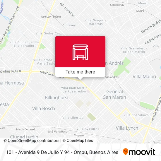 101 - Avenida 9 De Julio Y 94 - Ombú map