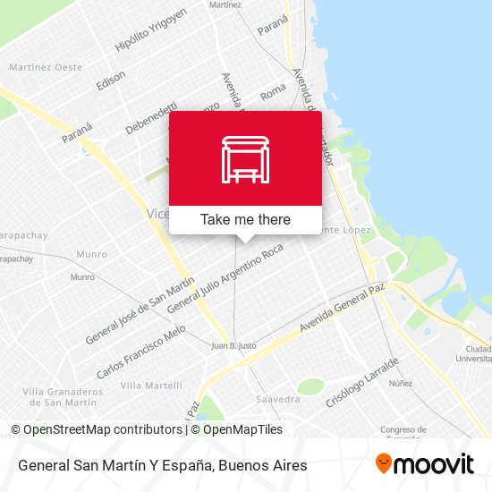 General San Martín Y España map