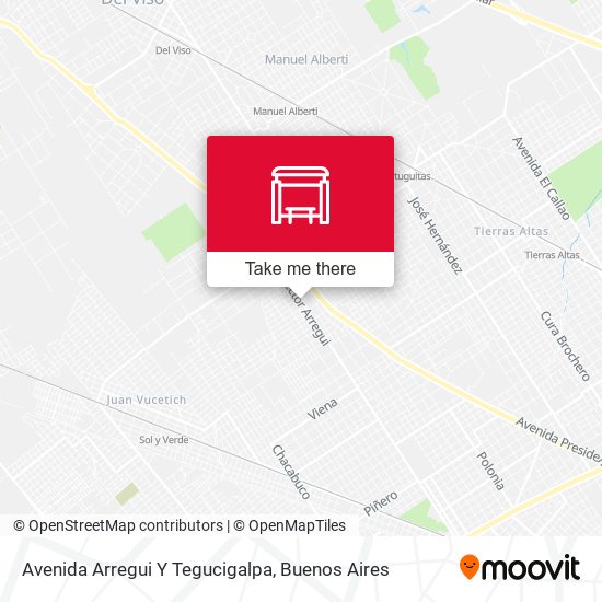 Avenida Arregui Y Tegucigalpa map