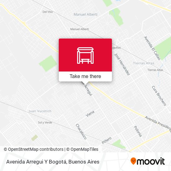 Avenida Arregui Y Bogotá map