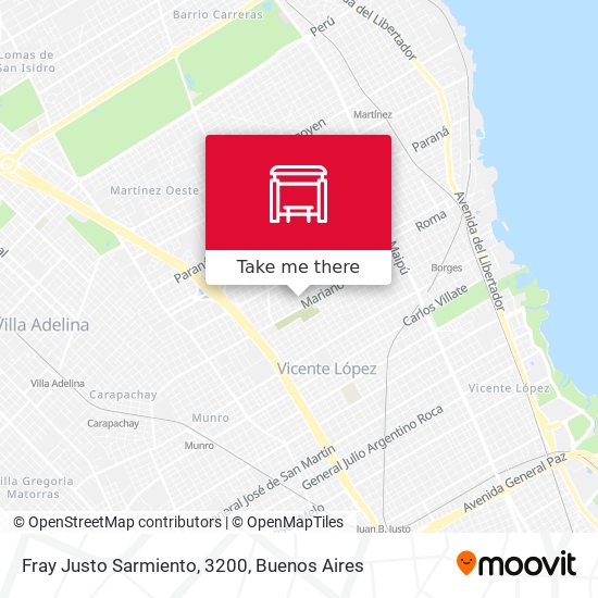 Fray Justo Sarmiento, 3200 map