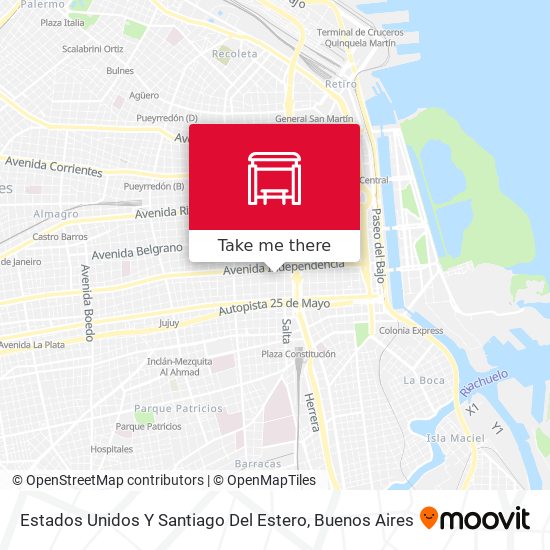 Estados Unidos Y Santiago Del Estero map