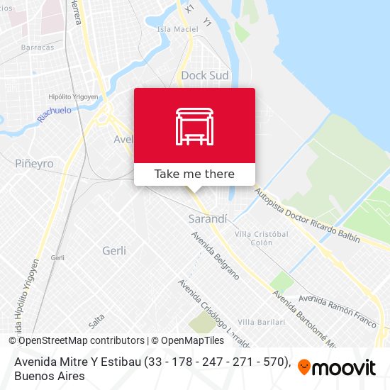 Avenida Mitre Y Estibau (33 - 178 - 247 - 271 - 570) map