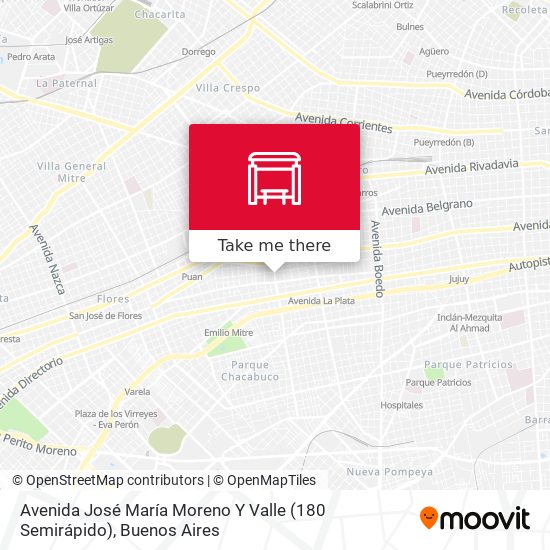 Avenida José María Moreno Y Valle (180 Semirápido) map