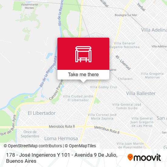 178 - José Ingenieros Y 101 - Avenida 9 De Julio map