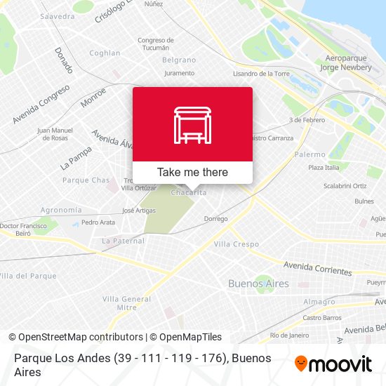 Parque Los Andes (39 - 111 - 119 - 176) map