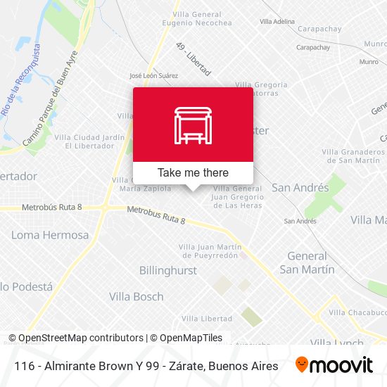 Mapa de 116 - Almirante Brown Y 99 - Zárate