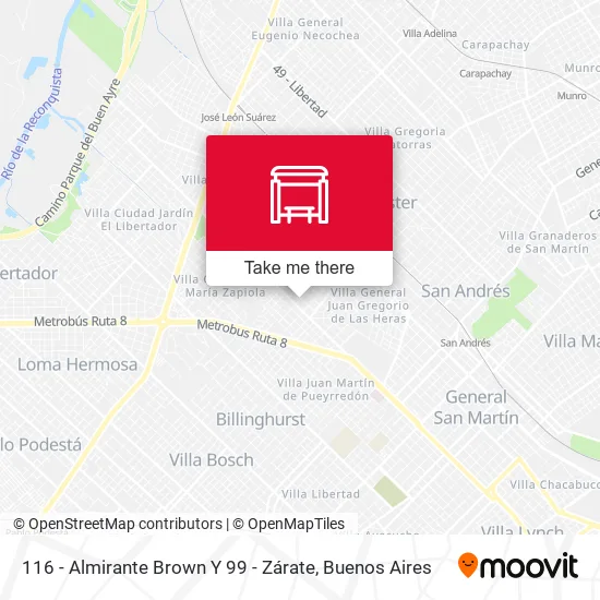 116 - Almirante Brown Y 99 - Zárate map