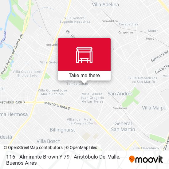 116 - Almirante Brown Y 79 - Aristóbulo Del Valle map