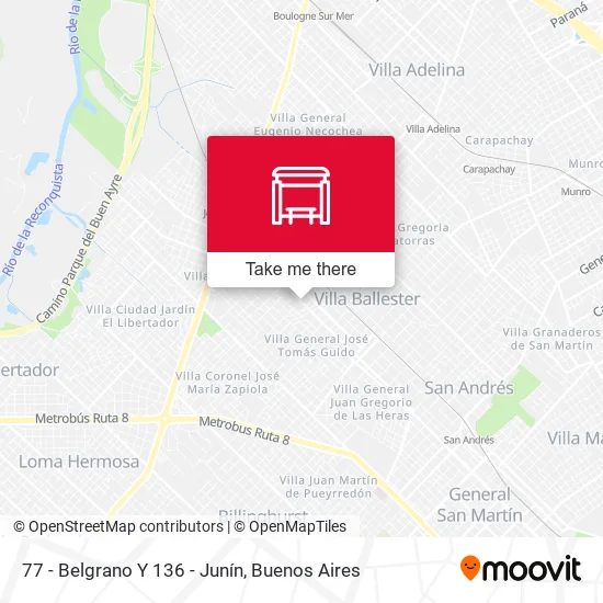 77 - Belgrano Y 136 - Junín map