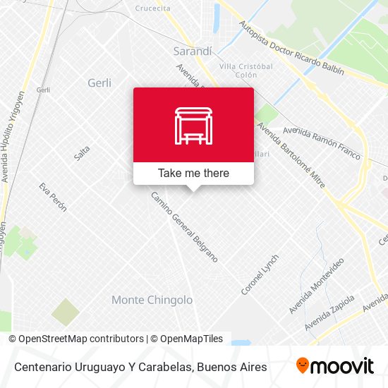 Centenario Uruguayo Y Carabelas map