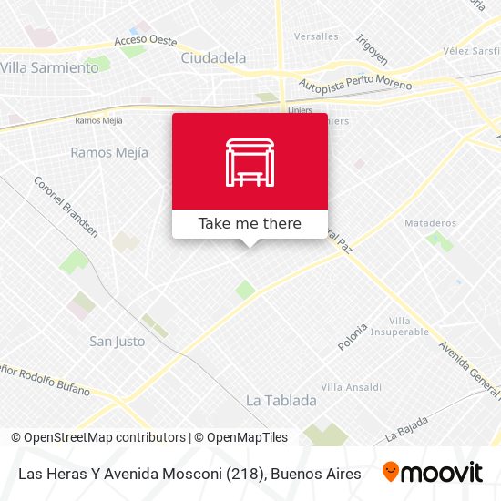 Las Heras Y Avenida Mosconi (218) map