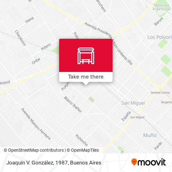 Joaquín V. González, 1987 map