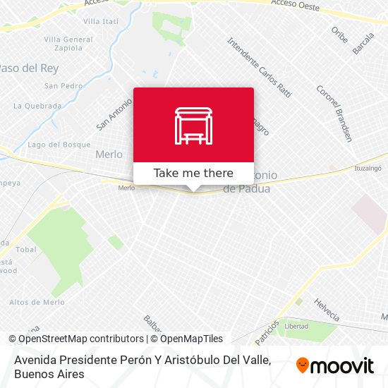 Avenida Presidente Perón Y Aristóbulo Del Valle map