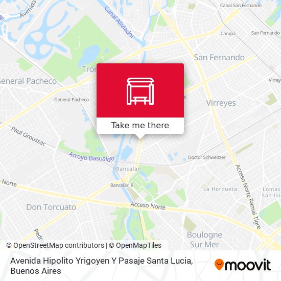 Mapa de Avenida Hipolito Yrigoyen Y Pasaje Santa Lucia