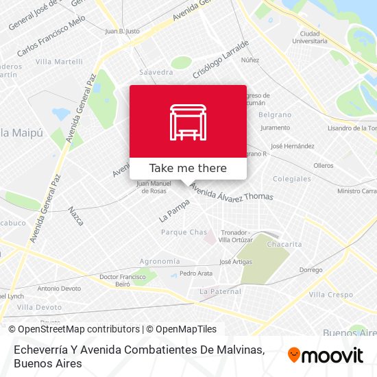 Echeverría Y Avenida Combatientes De Malvinas map