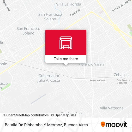 Batalla De Riobamba Y Mermoz map