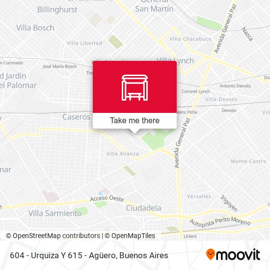 Mapa de 604 - Urquiza Y 615 - Agüero