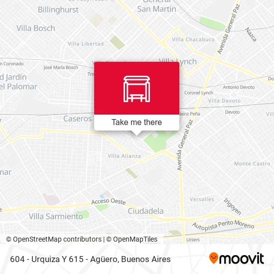 604 - Urquiza Y 615 - Agüero map