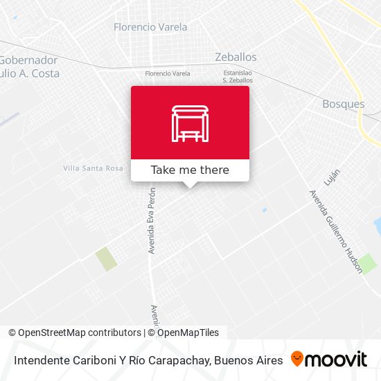 Intendente Cariboni Y Río Carapachay map