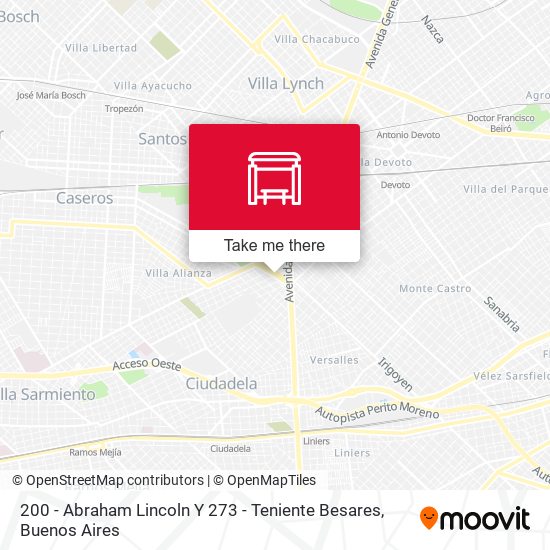 200 - Abraham Lincoln Y 273 - Teniente Besares map