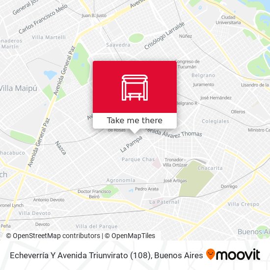 Echeverría Y Avenida Triunvirato (108) map
