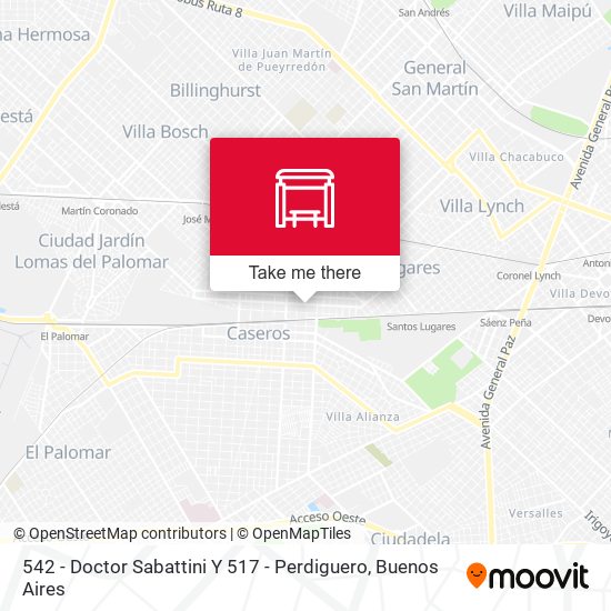 Mapa de 542 - Doctor Sabattini Y 517 - Perdiguero