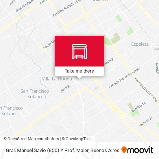 Gral. Manuel Savio (850) Y Prof. Maier map