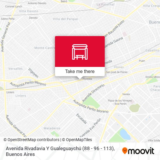 Mapa de Avenida Rivadavia Y Gualeguaychú (88 - 96 - 113)