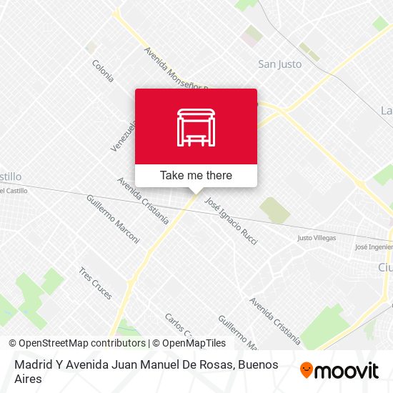 Mapa de Madrid Y Avenida Juan Manuel De Rosas