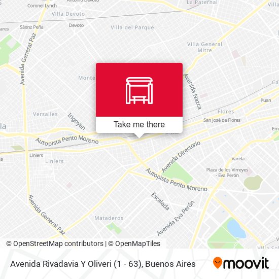 Mapa de Avenida Rivadavia Y Oliveri (1 - 63)