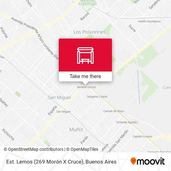 Est. Lemos (269 Morón X Cruce) map