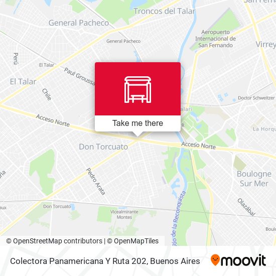 Colectora Panamericana Y Ruta 202 map