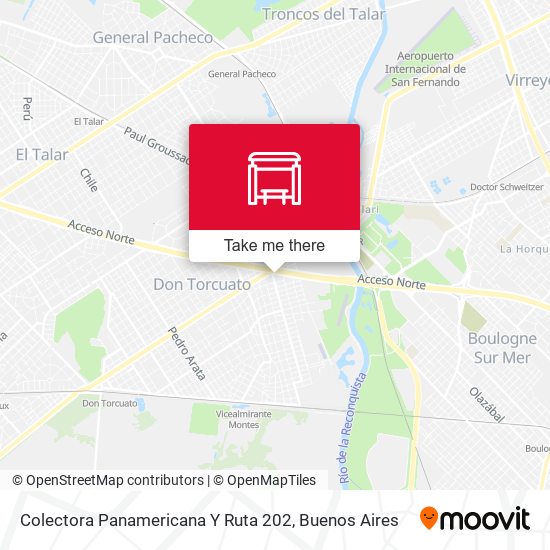 Mapa de Colectora Panamericana Y Ruta 202