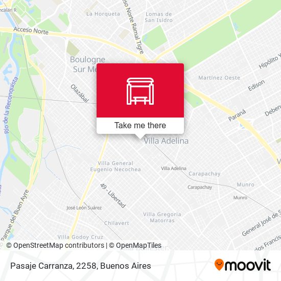 Mapa de Pasaje Carranza, 2258