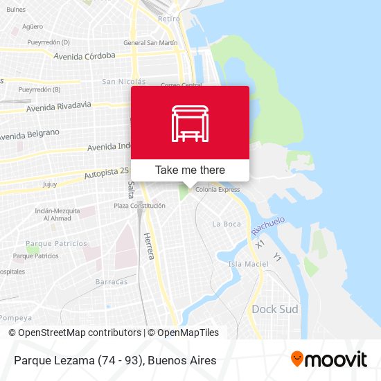 Mapa de Parque Lezama (74 - 93)
