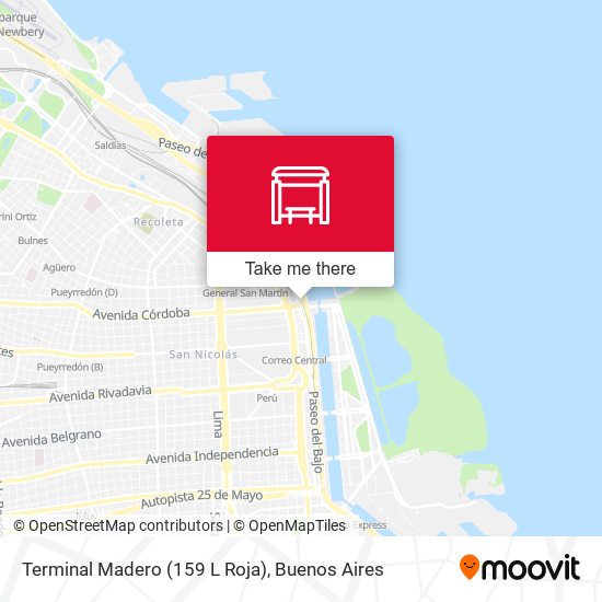 Terminal Madero (159 L Roja) map