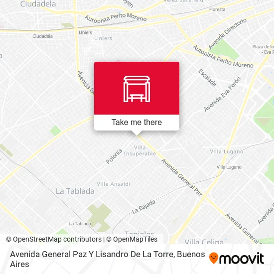 Avenida General Paz Y Lisandro De La Torre map