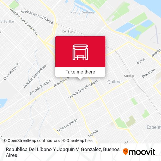 República Del Líbano Y Joaquín V. González map