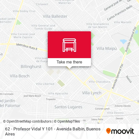 62 - Profesor Vidal Y 101 - Avenida Balbín map