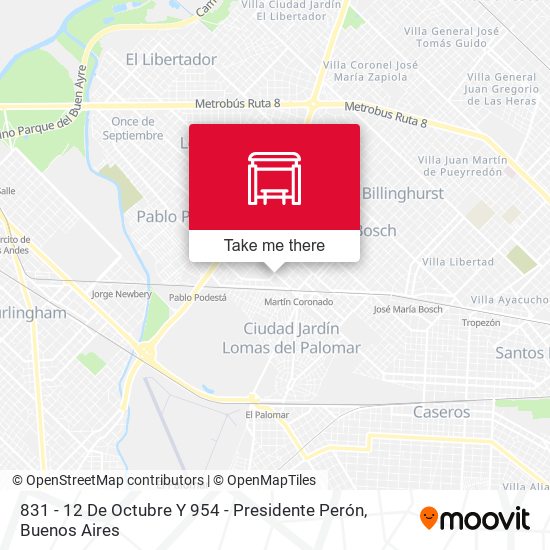Mapa de 831 - 12 De Octubre Y 954 - Presidente Perón