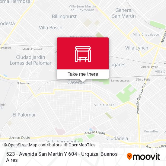 523 - Avenida San Martín Y 604 - Urquiza map