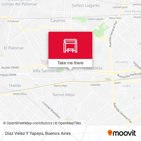 Díaz Velez Y Yapeyú map