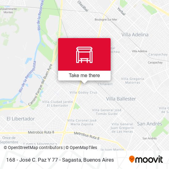 168 - José C. Paz Y 77 - Sagasta map