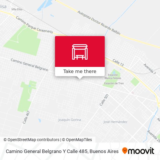 Camino General Belgrano Y Calle 485 map