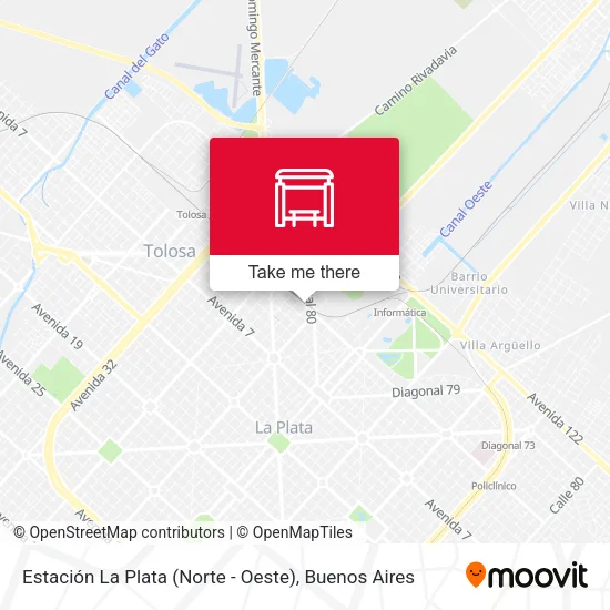 Mapa de Estación La Plata (Norte - Oeste)