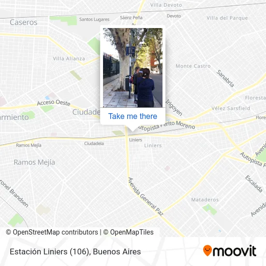 Estación Liniers (106) map